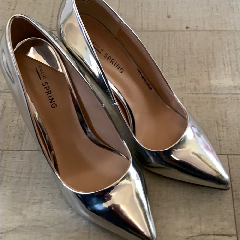 Silver stilettos